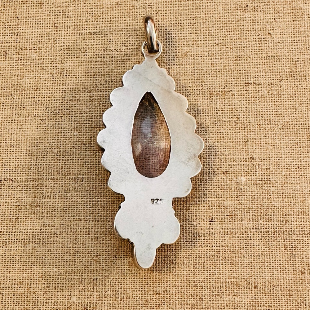 Vintage | Pendant | Amethyst & Garnet Sterling Silver Pendant - Picture 2 of 4